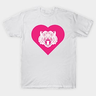 Tiger Mascot Cares Pink T-Shirt